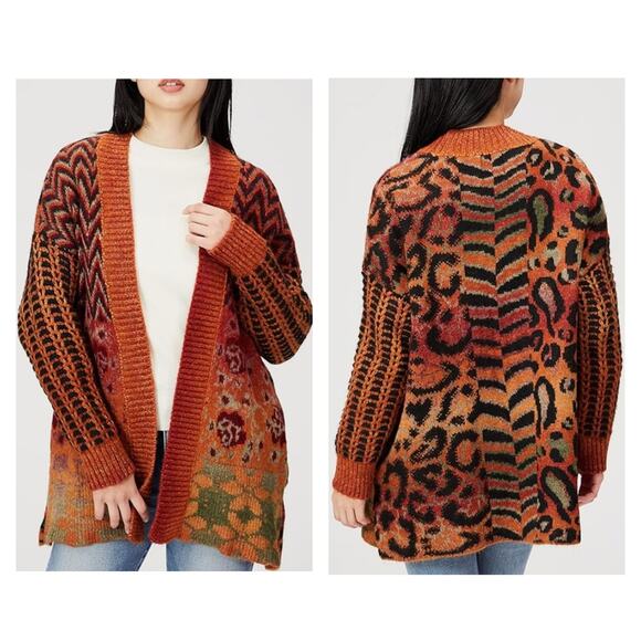 Desigual Arezzo Chunky Oversized Open Cardigan Sweater w Pockets - Size XS - NWT - Picture 1 of 15